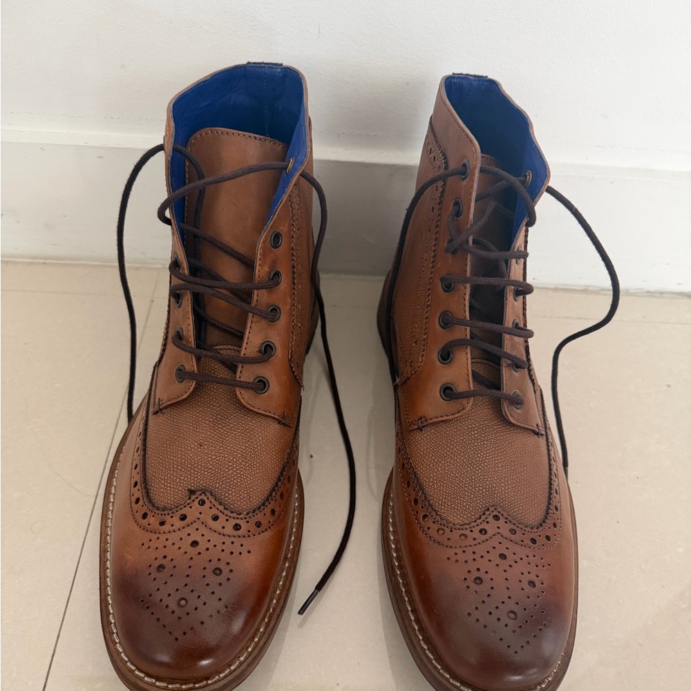 Ted Baker London Tan Sealls 2 Brogue Boots brand new
